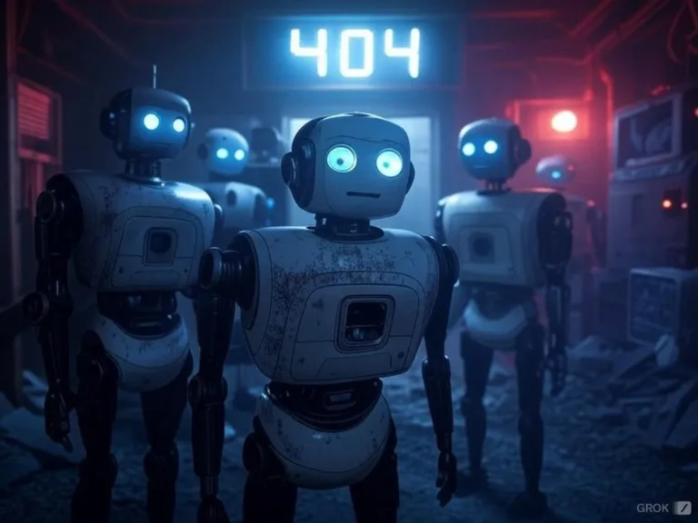WWW UNIPROPRE - ROBOTS PERDUS - ERREUR 404 by GROK AI