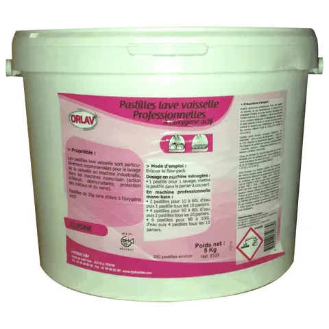 LAVE VAISSELLE : LAVAGE CYCLE COURT TABLETTE ORLAV (250)