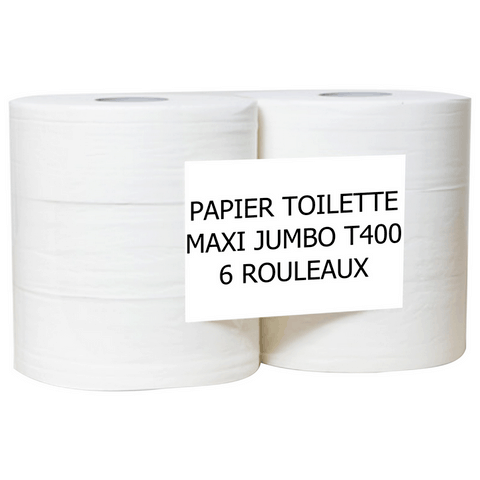 PAPIER WC ROULEAU COLLECTIVITE T400 MAXI JUMBO OUATE PURE (6)