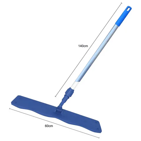 BALAI TRAPEZE SEMELLE CAOUTCHOUC 60CM AVEC MANCHE ALU 140CM